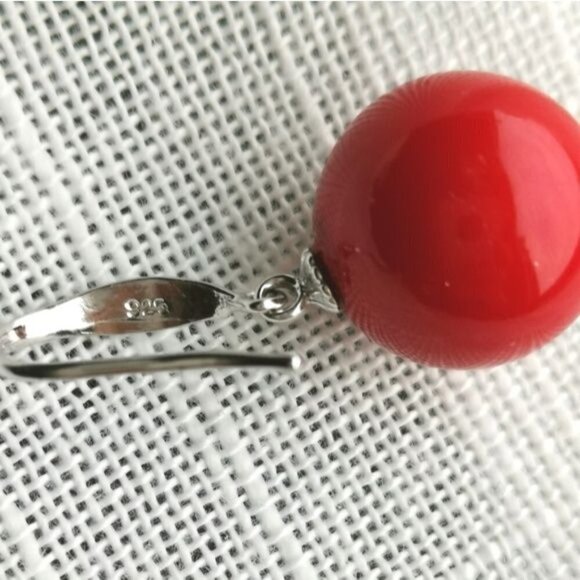 NEW Sterling silver red agate earrings - Picture 3 of 3